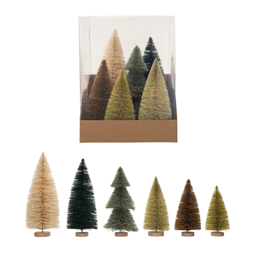 Holiday Bottle Brush Trees, Set of 6 (8760770953467)