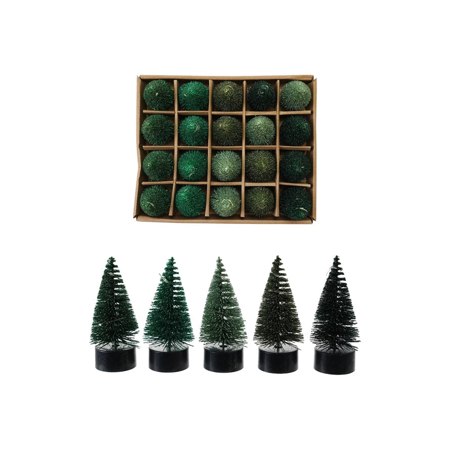 Plastic Bottle Brush Tree with LED Lights, 5 Styles (Battery Included) (9097505341691)