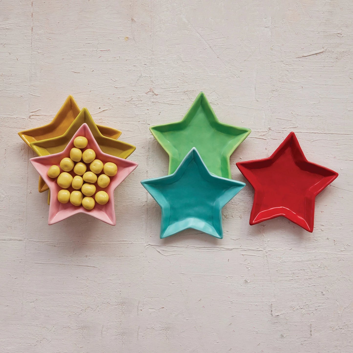6"L x 5"W Stoneware Star Shaped Dish, Matte Finish, 6 Colors (9097499672827)