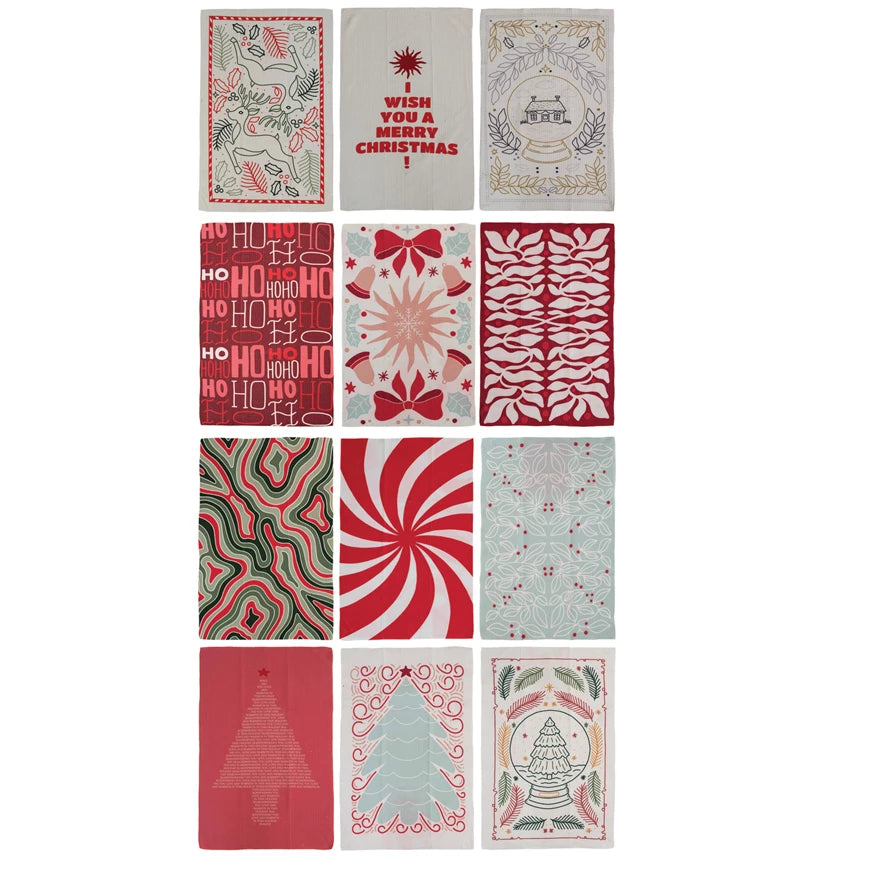 Recycled Microfibre Tea Towel with Holiday Pattern, 12 Styles (9097503408379)
