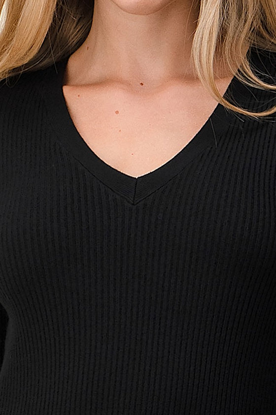 Tied To You Black Long Sleeve Top (5649921704096)