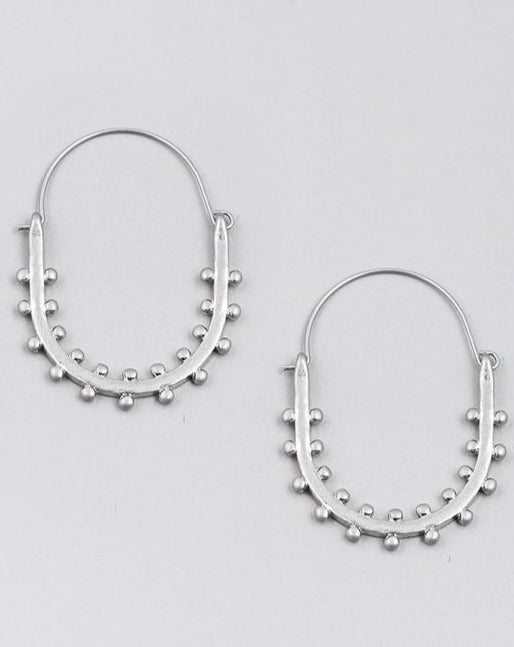 Matte Oval Latch Hoop Earrings (5829383028896)