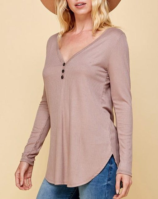 Keep Me Close Top in Mocha (6766343913632)