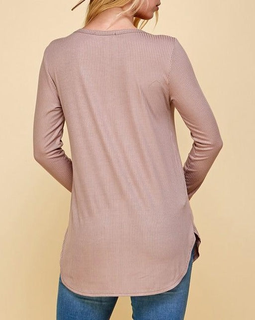 Keep Me Close Top in Mocha (6766343913632)