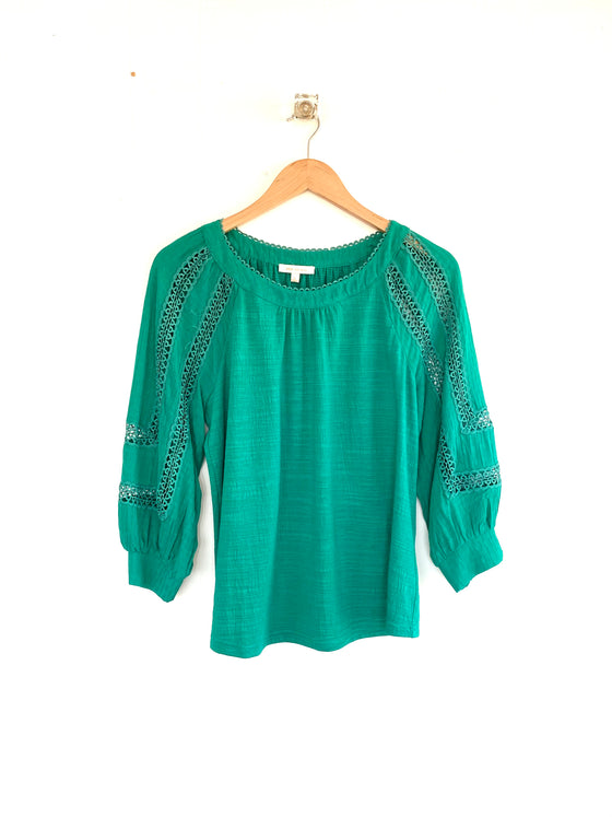 Green with Lace Blouse (5981544939680)