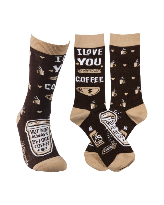 Love You More Than Coffee Socks (8049600430331)