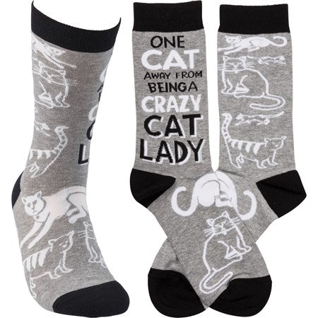 Crazy Cat Lady LOL Socks (5526190391456)