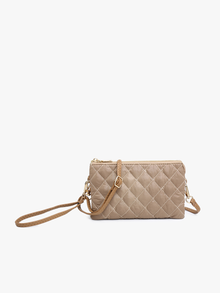  M013PFR Riley Puffer 3 Compartment Crossbody/Wristlet: Taupe (8308000194811)