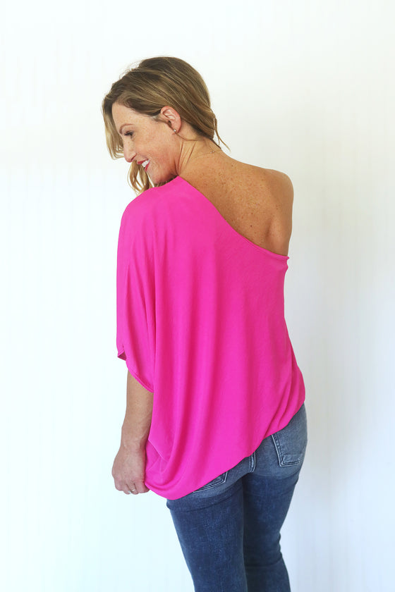 A Touch of Sass Hot Pink Top (5508908187808)