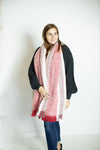 Free People Brushed Racer Stripe Blanket Scarf in Red Combo (5806888616096)