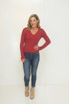 Tied To You Marsala Long Sleeve Top (5649921769632)