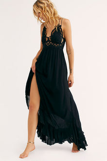  Free People Adella Black Maxi Slip Dress (5645576470688)