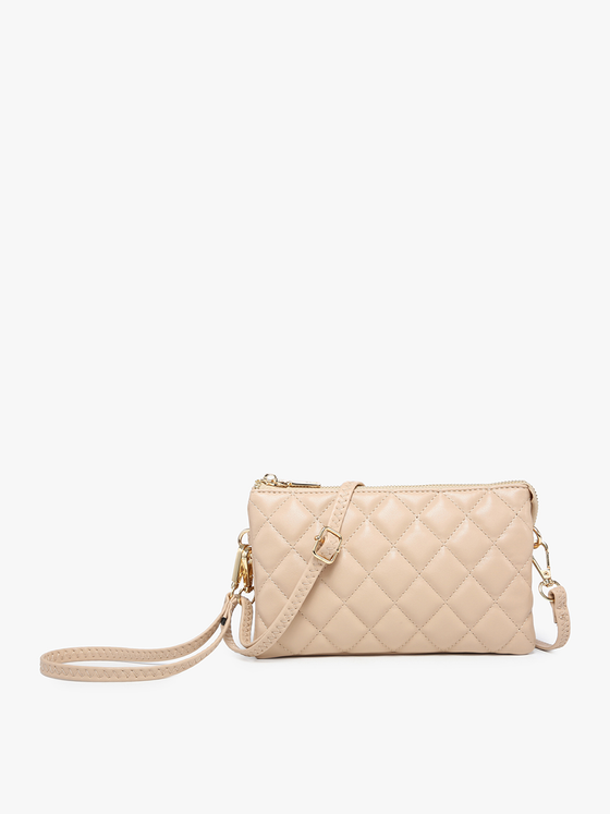M013QLT Riley Quilted 3 Compartment Crossbody/Wristlet: Tan (8234434134267)