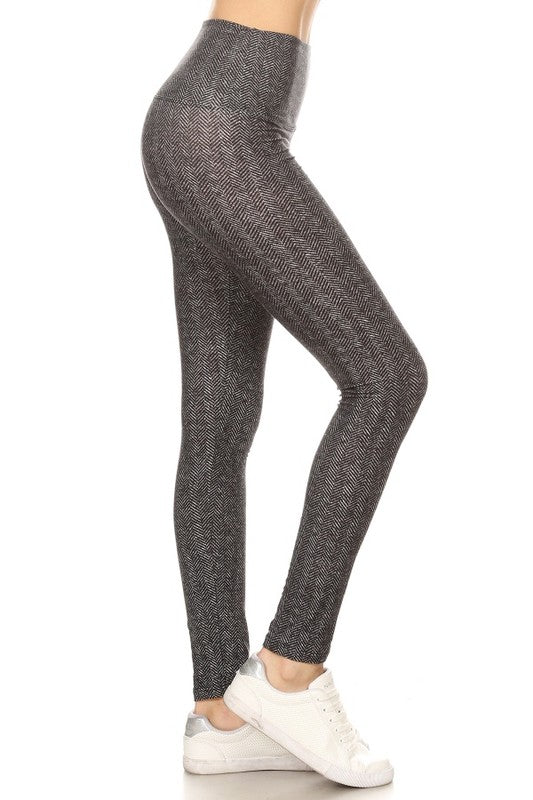Covered in Confidence High Waisted Chevron Leggings (5735191871648)