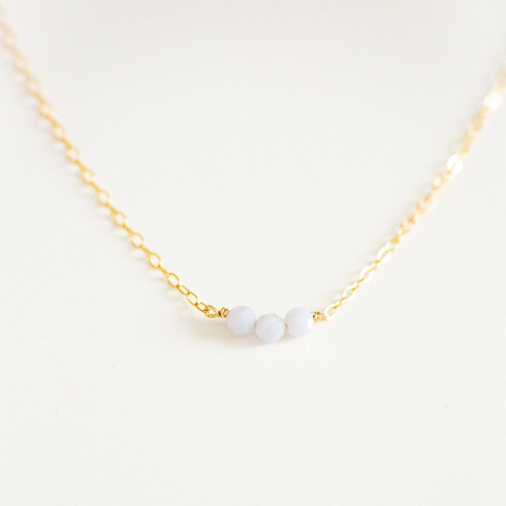 Dainty Dazzle Necklace in Blue Peruvian Opal (6015265472672)