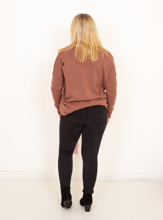 Go Your Own Way Sweater in Heather Pear (6011634221216)