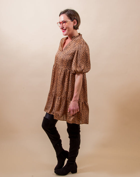 Wild & Free Dress in Brown (7826436030715)