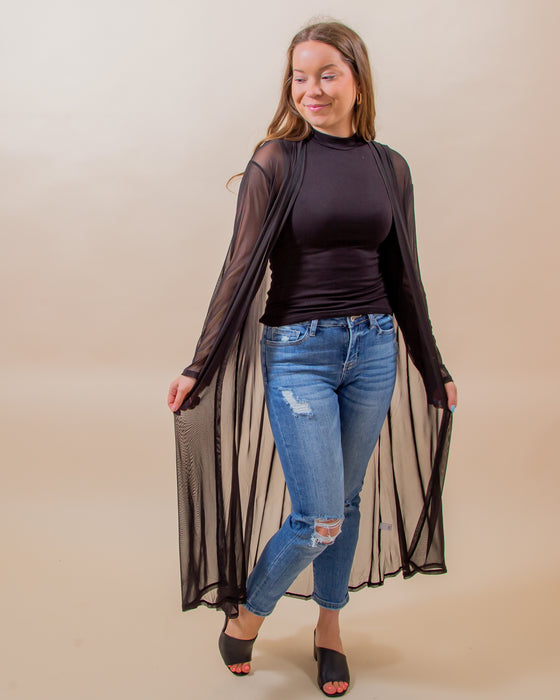 Walk On By Cardigan in Black (8064979140859)