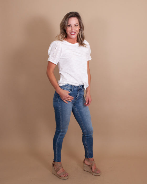 Cool-Headed Beauty Top in White (6549391802528)