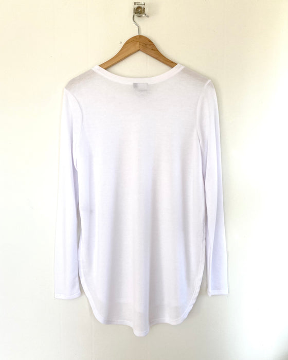Go with the Flow Long Sleeve White Top (6066878415008)