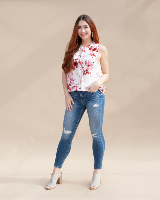 Blooming Roses Tank in Ivory (6061489422496)
