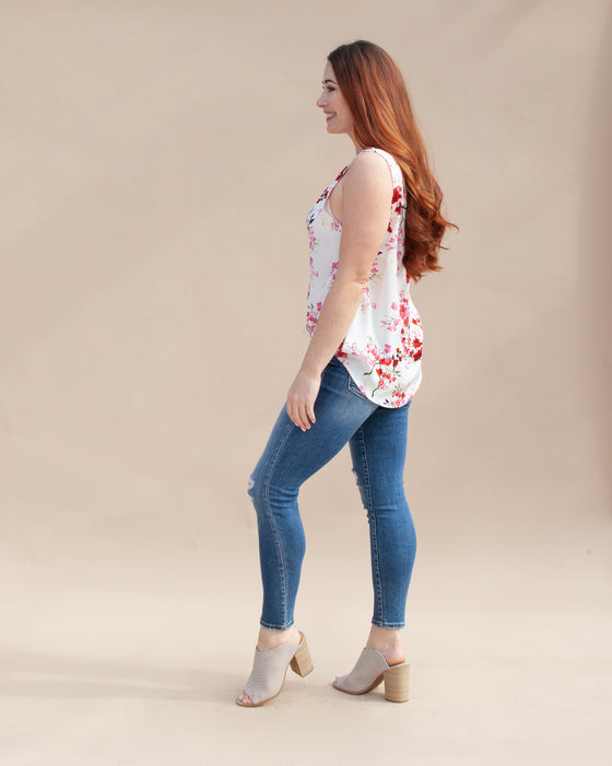 Blooming Roses Tank in Ivory (6061489422496)