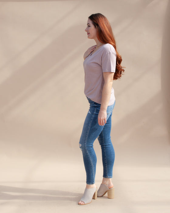 Basically All Yours Tee in Blush (6076584525984)