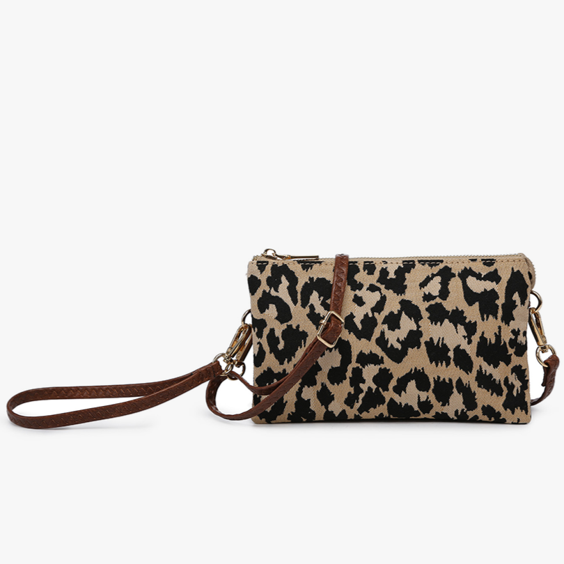 Riley Leopard Crossbody/Wristlet in Tan (8069834375419)