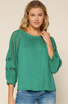  Green with Lace Blouse (5981544939680)