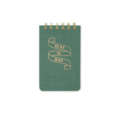 Slay The Day Green Twin Wire Notepad (5814856646816)