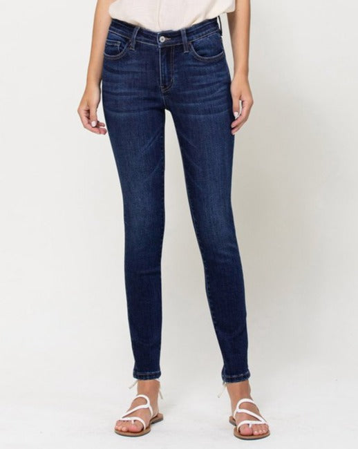 High Rise Skinny Dark Wash Jeans (6966313025696)