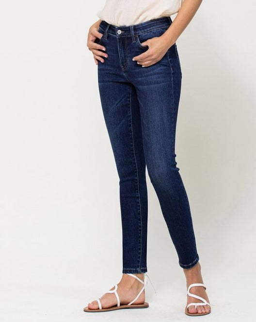 High Rise Skinny Dark Wash Jeans (6966313025696)