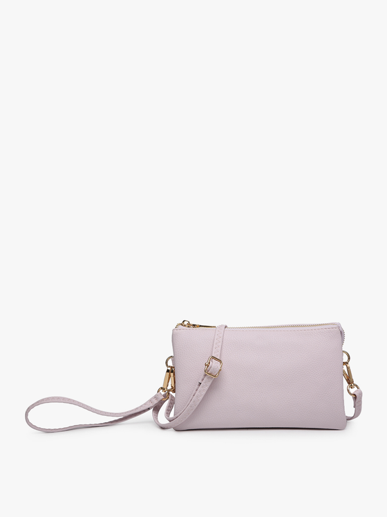 M013 Riley Monogrammable 3 Compartment Crossbody/Wristlet: Cool Pink (8307996033275)