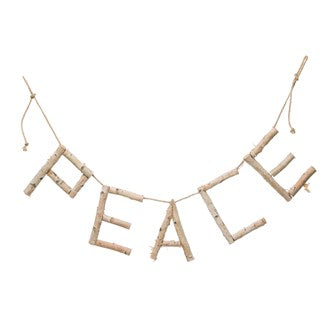Birch Wood "Peace" Banner (5612604391584)